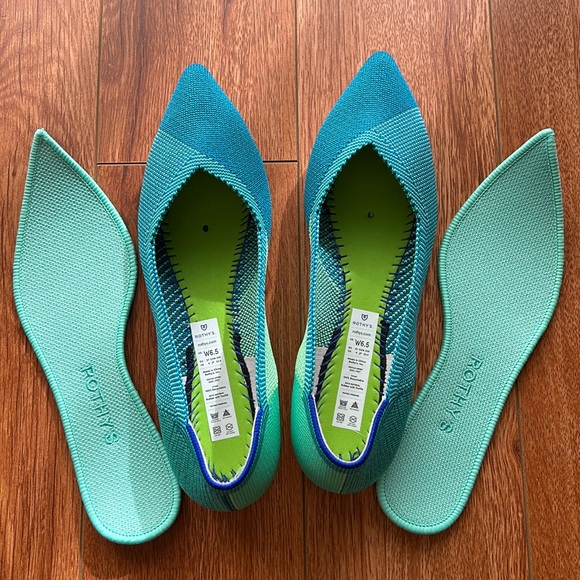 Rothy’s The Point Blue Jade size 6.5 EUC - Picture 6 of 7